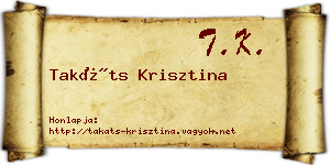 Takáts Krisztina névjegykártya